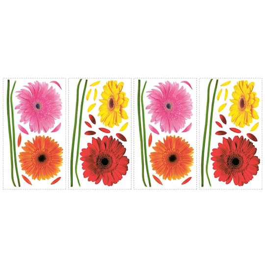 RoomMates Small Gerber Daisies Peel &#x26; Stick Wall Decals